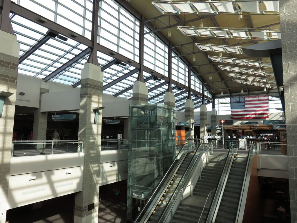 Interior of the T. F. Green Airport lobby